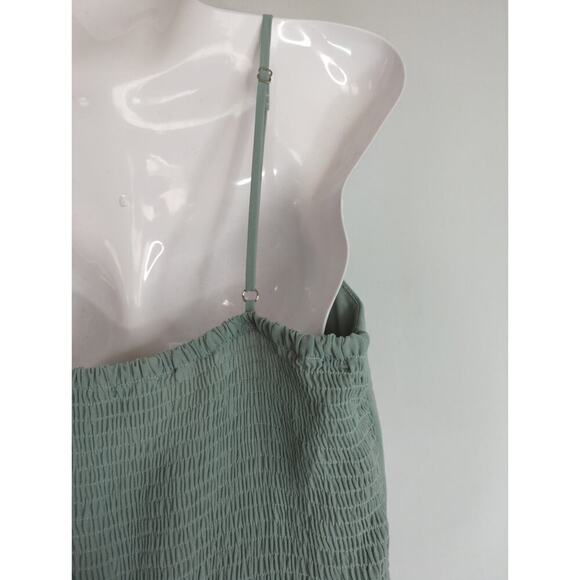 DB Studio‎ Celebrate Womens Smocked Scoop Neck Maxi Dress Dusty Sage Size 10 NWT - Picture 9 of 12